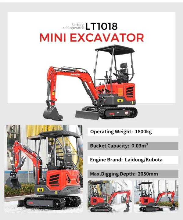 Home Tool 1.2 Ton Hydraulic Small Excavator 1200kg Agricultural Orchard 1ton Trench Digger Diesel Customized Mini Excavator - Image 17