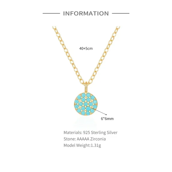 VAL 925 Sterling Silver 18K Gold Color Natural Stone Necklace Turquoise Butterfly Pendant Chain Women's Fashion Jewellery Gifts - Image 23