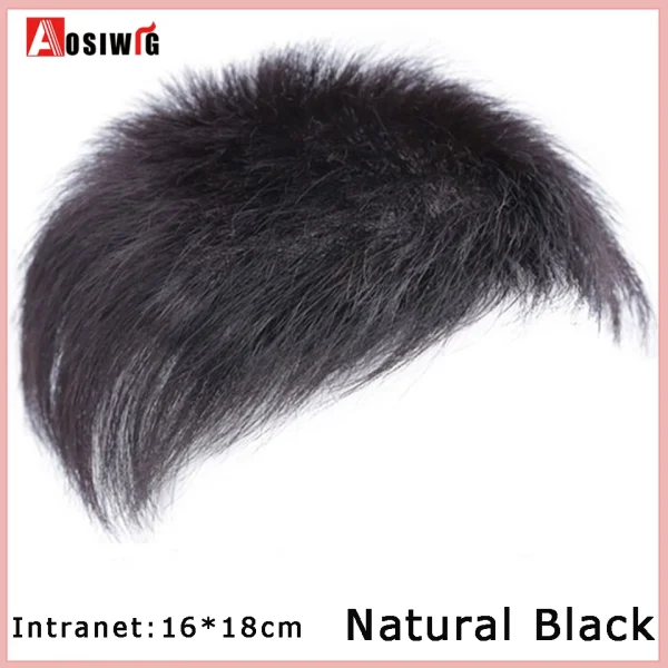 AOSI Synthetic Natural Fake Hairpiece for Men Natural Invisible Topper Closure Hairpiece Suitable For Cover White Hair Loss Hair - Image 7