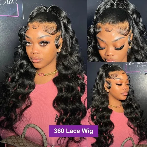 180% 13x4 360 Body Wave Lace Front Human Hair Wigs Brazilian Water Wave 13x6 HD Transparent Lace Frontal Wig For Women - Image 9