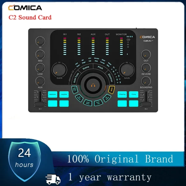 Comica C2 Sound Card Feature-packed Audio Interface for Recording/Podcasting/Streaming for Guitarist/Vocalist/Podcast Microphone