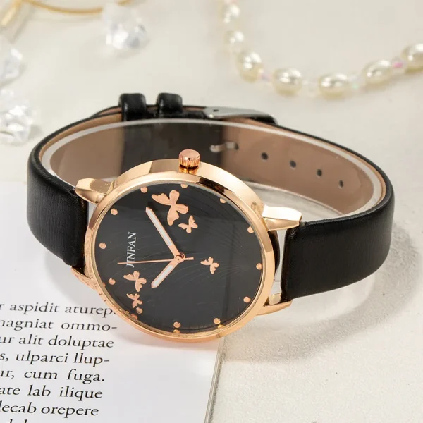 Elegant Simple Butterfly Design Dial Design Ladies Watches Women Fashion Luxury Dress Watch Casual Woman Quartz Leather Clock - Image 15