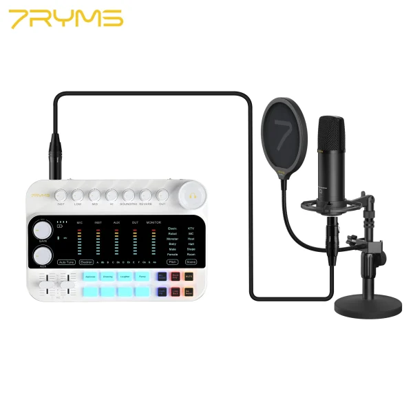 7Ryms 7Caster SE2 USB Audio Interface 3.5mm, 6.35mm Instrument Inputs with XLR,  for Recording, Streaming and Podcasting, ect - Image 4