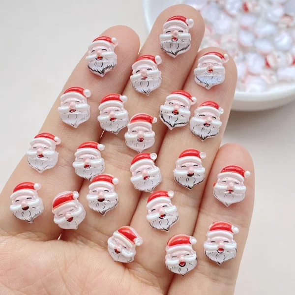 50Pcs Cute Mini Cartoon Shining Christmas Seris Nail Art Resin Designer Charms DIY Craft For Nail 3D Decorations Jewelry - Image 6