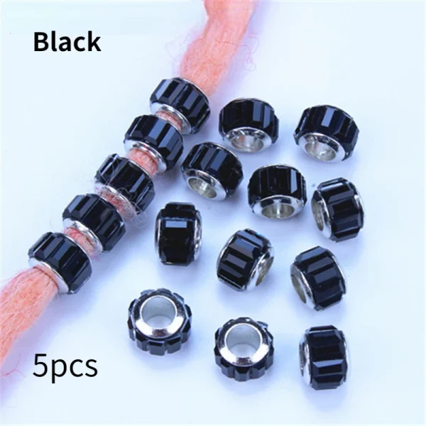 5pcs Shiny Rhinestone Hair Braid Dread Dreadlock Beads Clips Charms African Braids Cuffs Rings Hip Hop Style Clasps Accessories - Image 7