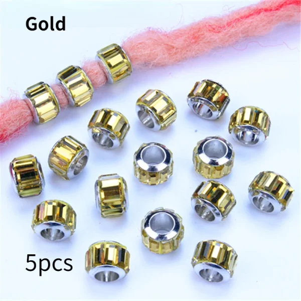 5pcs Shiny Rhinestone Hair Braid Dread Dreadlock Beads Clips Charms African Braids Cuffs Rings Hip Hop Style Clasps Accessories - Image 24