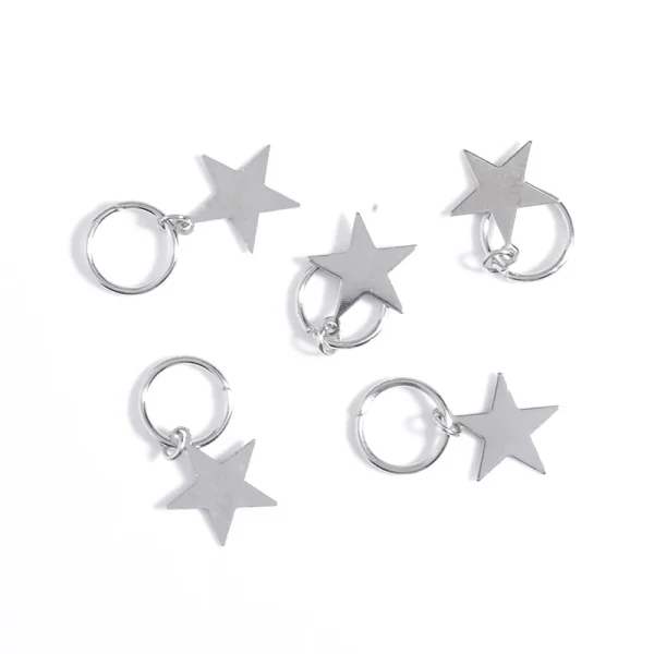 5Pcs/lot Silver Geometry Star Trees Dirty Braid Hair Ornaments Girl Charms Decoration Party Wedding Hip-Hop Hair Accessories - Image 10