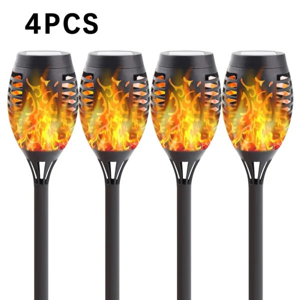 4/6pcs Flickering Flame Lamp Outdoor Solar Torch 12 LED Lights Waterproof Garden Patio RGB Home Christmas Decoration Lantern - Image 7