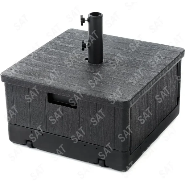 119lbs 21" Square Heavy Duty Planter Umbrella Base w/Rolling Wheels & Water Weight Bag for Patio Pool Backyard - Image 7