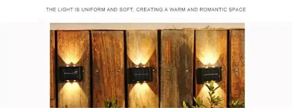 4LED Beads Up and Down Light Solar Powered Waterproof Wall Light for Courtyard Garden Carport - Image 12