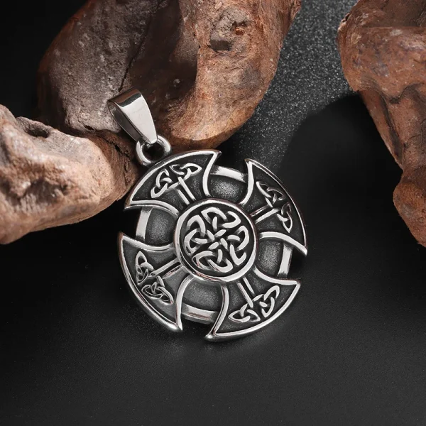 Popular Retro Style Celtic Knot Shield Pendant Necklace Men Women Amulet Hip Hop Punk Personalized Jewelry - Image 50