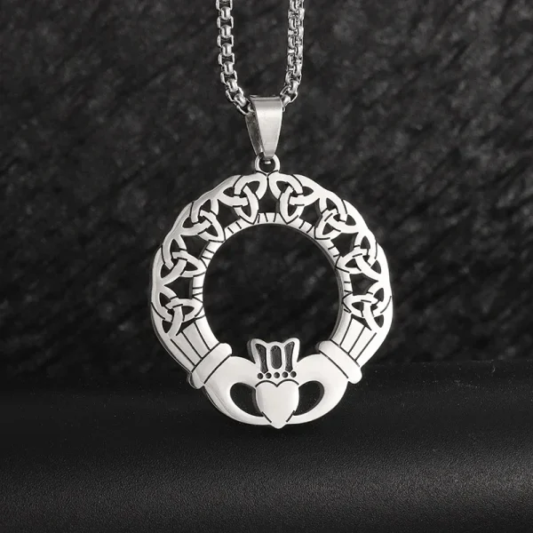 Stainless Steel Irish Witch Knot Celtic Knot Love Cross Key Pendant Necklace Couple Fashion Trend Lucky Amulet Jewelry Gift - Image 24