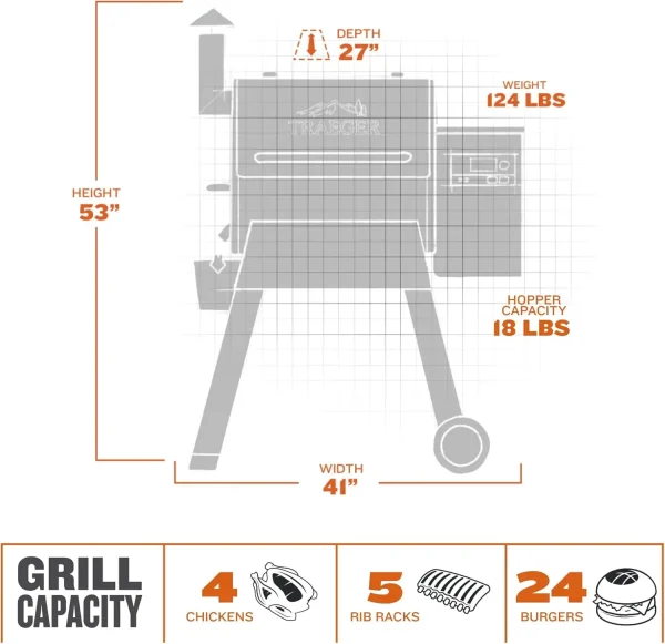 Grills Pro 575 Electric Wood Pellet Grill and Smoker, Bronze, 572 Square Inches Cook Area, 500 Degree Max Temperature, M - Image 5