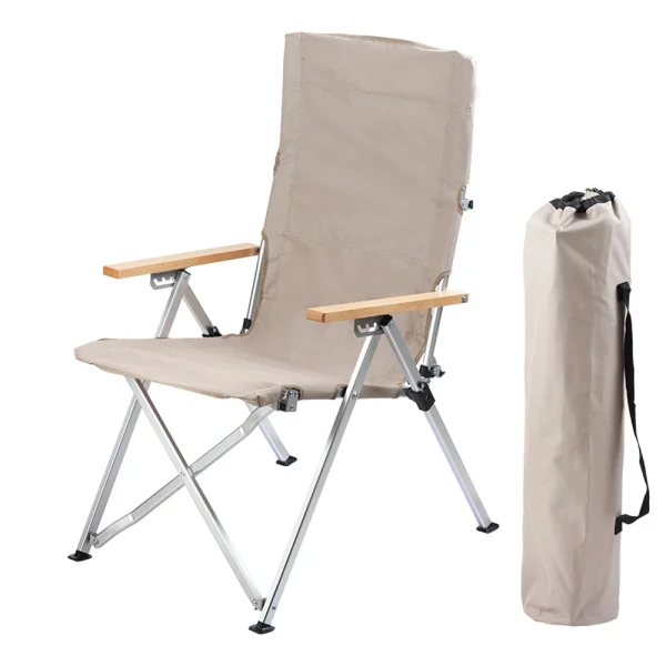 High-back Folding Chair Outdoor Portable Storage Multi-gear Adjustable Lunch Break Chair Camping Beach Lounge Chair - Image 3