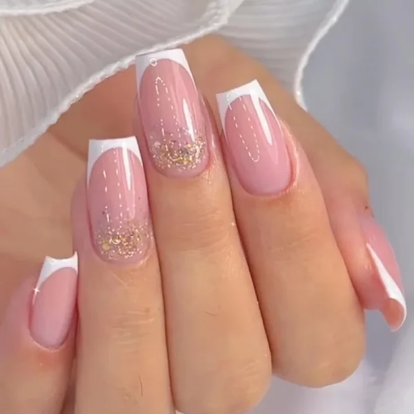 24pcs Long Ballerina French Fake Nails Pink Diamond Sweet Flower Wearing False Nails Full Cover Press on Nails DIY Detachable - Image 9