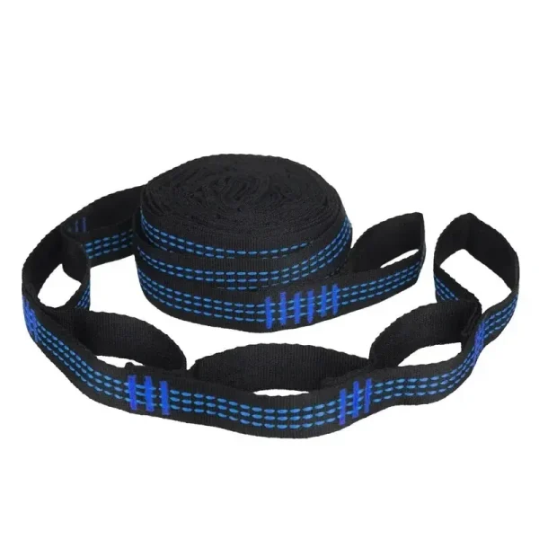 Polyester Straps Reinforced For Outdoor Camping Black Hammock Straps 5 Ring High Load-bearing Barb 2pcs - Image 7