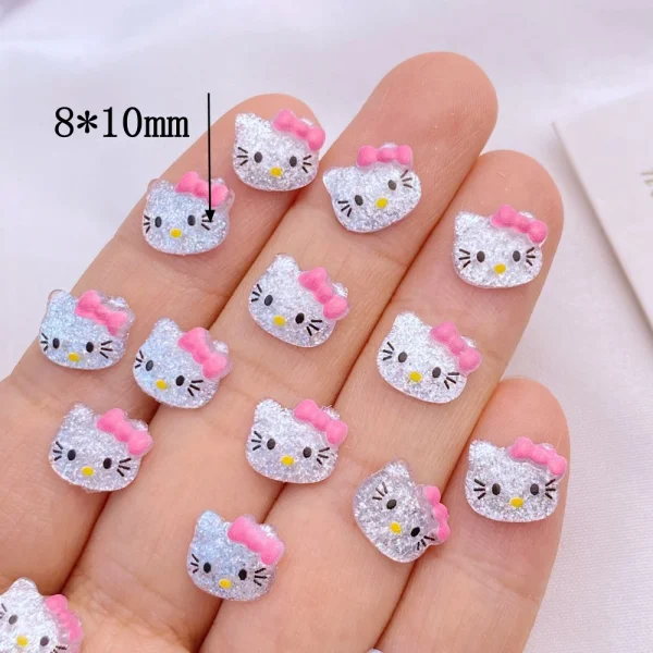 50Pcs New Cute Resin 8*10mm Mini Shiny Little Cat Flatback  Ornament Jewelry Making Manicure Hairwear Accessories - Image 17