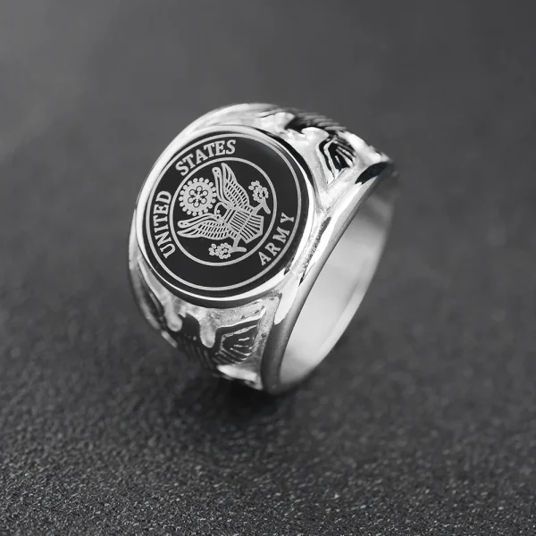 Stainless Steel Men Punk Rock Military USMC ARMY NAVY Rings Jewelry Size 7-13 - Image 3