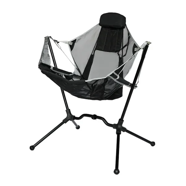 Portable outdoor camping swing rocking chair lightweight durable stable folding chair breath netting mesh seat cool summer chair - Image 7