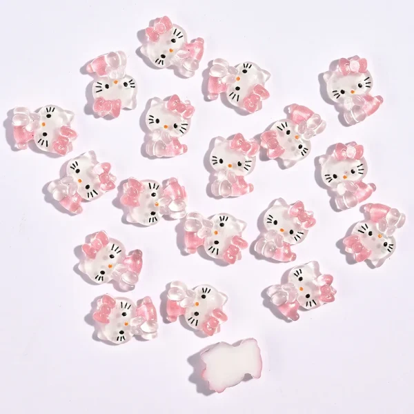 10/20Pcs Kawaii Sanrio Hello Kitty Nail Tips Charms Ornament Acrylic Diy Cartoon Phone Case Nail Accessory Cute Gift for Girl - Image 22