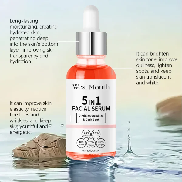 Collagen Facial Serum Reduce Wr-inkle Shrinking Pores Lighten Fine Lines Fade Dark Spots Moisturizing Hyaluronic Acid Essence - Image 10