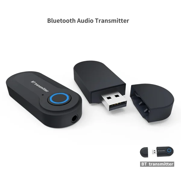 Bluetooth 5.0 Adapter Wireless Audio Bluetooth Transmitter Receiver for PC/TV/Car 3.5mm AUX Music RX Sender Adaptador - Image 2