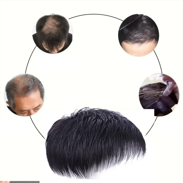 Best-selling synthetic fiber wig men's short hair inch head high temperature silk mechanism hair block wig - Image 3