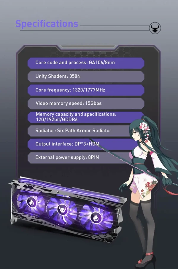 Yeston Used NVIDIA Graphics Card Geforce RTX 3060 12G placa de video 3060 GDDR6 192bit Video Card RGB Computer Desktop GPU rtx - Image 17