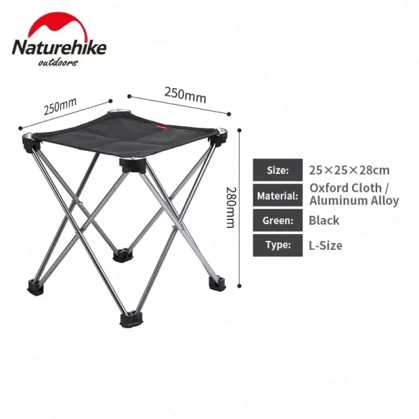 Naturehike Ultralight Aluminum Alloy Portable Fishing Chair Outdoor Folding Bench Stool Picnic 900D Oxford Cloth Camping Supplie - Image 8