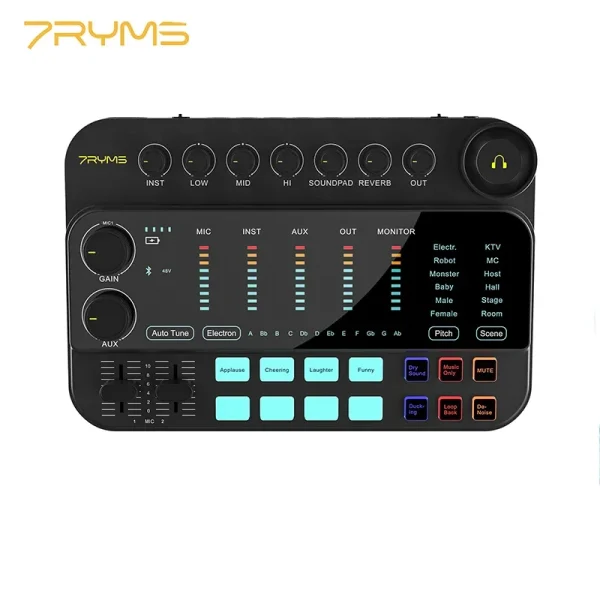 7Ryms 7Caster SE2 USB Audio Interface 3.5mm, 6.35mm Instrument Inputs with XLR,  for Recording, Streaming and Podcasting, ect - Image 2