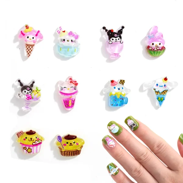 Sanrio Nail Charms Hello Kitty Design Nail Art Diy Mini Rhinestones Flatback Charms Crafts Stones for Manicure Nail Charms 70PCS - Image 24