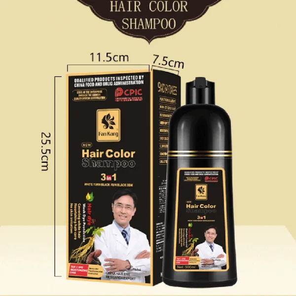 500ml 3 In 1 Hair Color Shampoo Black Hair Dye Covering White Hair Shampoo Black Plant Hair Dye Fast Hair Dye Cream Styling DIY - Image 19