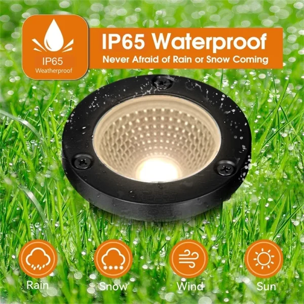 Outdoor In-ground Light LED Underground Lamp 10W IP65 Waterproof Garden Path Step Deck Landscape Lighting Spotlight Warm White - Image 2