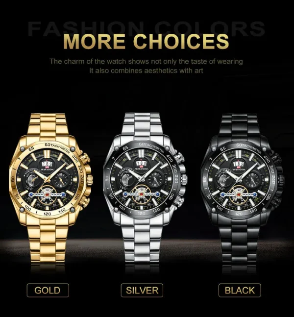 New Arrival Design Men Wrist Watches Gold Silver sports Watches For Male Clock relogio masculino - Image 13