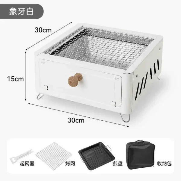 Square grill Charcoal grill Charcoal Enclosed Tea making Outdoor courtyard Outdoor, camping cookware - Image 12