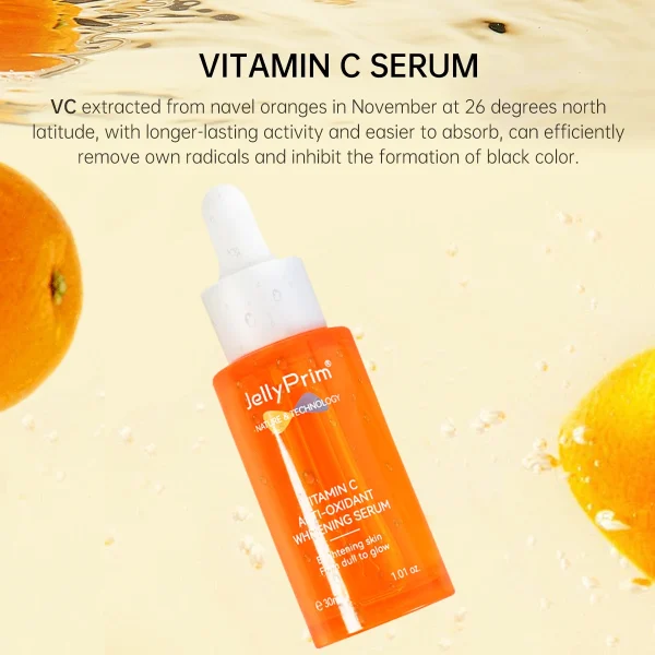 Jellyprim Vitamin C Serum Set for Face Eye Cream Eye Bag Dark Circle Vitamin Face Cream Whitening Toner Skin care Kit Anit-Aging - Image 5