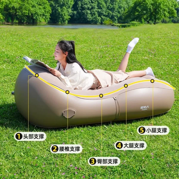 Inflatable Lazy Air Sofa Bed Beach Couple Camping Foldable Air Sofa Bed Outdoor Nature Romantic Relexing Lounge Divani Air Chair - Image 4