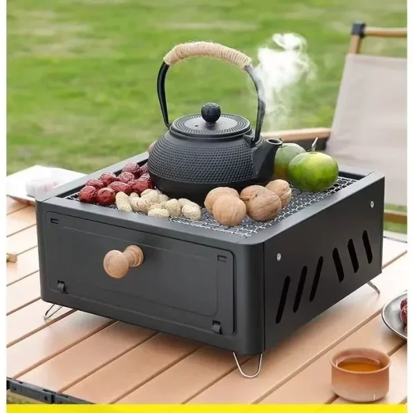 Square grill Charcoal grill Charcoal Enclosed Tea making Outdoor courtyard Outdoor, camping cookware - Image 9