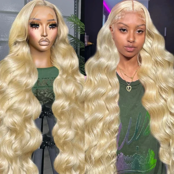 Honey blonde 613 hd lace frontal human hair wig 13x6 for women 30 inch lace front colored body wave transparent preplucked wigs - Image 7