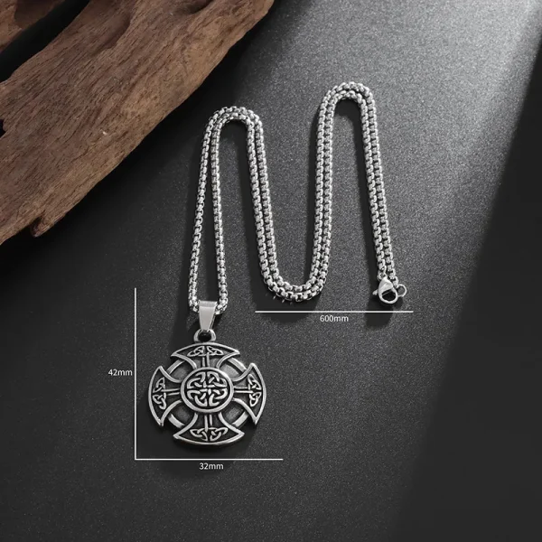 Popular Retro Style Celtic Knot Shield Pendant Necklace Men Women Amulet Hip Hop Punk Personalized Jewelry - Image 52