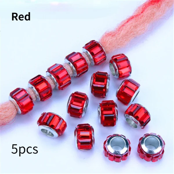 5pcs Shiny Rhinestone Hair Braid Dread Dreadlock Beads Clips Charms African Braids Cuffs Rings Hip Hop Style Clasps Accessories - Image 28