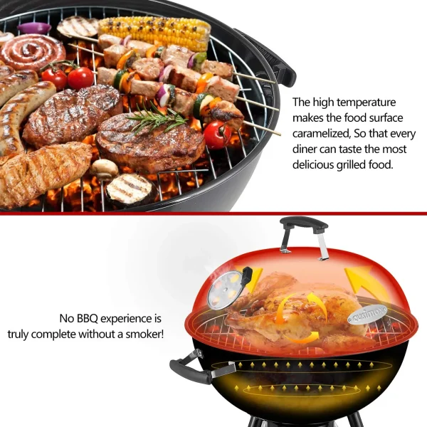 BBQ table Charcoal Grill Portable BBQ Grill Kettle 22.5 inch, Outdoor Grills & Smokers for Patio Backyard Barbecue camping oven - Image 12