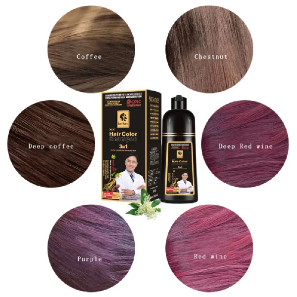 500ml 3 In 1 Hair Color Shampoo Black Hair Dye Covering White Hair Shampoo Black Plant Hair Dye Fast Hair Dye Cream Styling DIY - Image 12