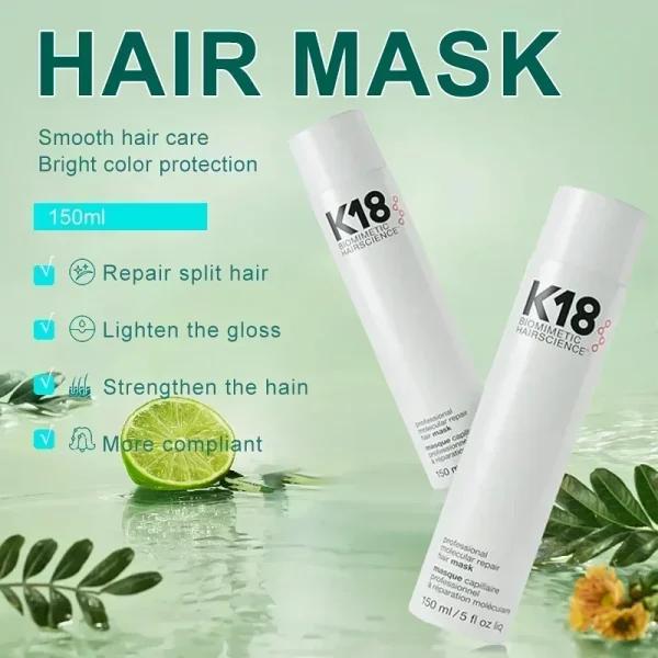 150ml K18 Original  Leave-in Hair Mask Molecular Repairs Dry Damaged Hair 5 Seconds Repairing Smoothing Nourish Hair Care - Image 3