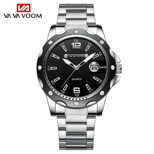 Silver Stainless Steel Men Watches 2023 Luxury Brand Luminous Quartz Military Watch Man Business Waterproof Sport Clock Male New - Image 8