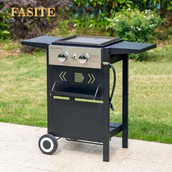 Flat Top Gas Griddle Grill with Lid 3-Burner Propane BBQ Grill Outdoor Cooking Station, Can Be Converted Into Table Top Griddle - Image 21