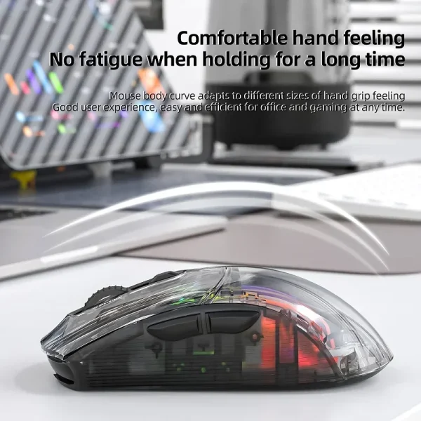 Attack Shark X2 Pro Magnetic Charging Bluetooth Mouse, Tri-Mode , RGB Lights, Transparent, Battery Indicator, Computer Phone - Image 6