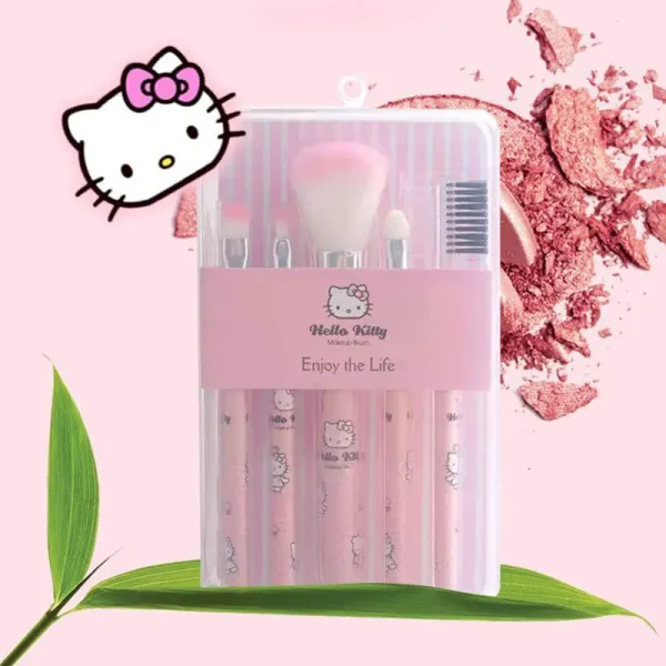 Hello Kitty Makeup Brush Set with Box Cute Fashion Blush Eyebrow Lip Eyeshadow Brush Beauty Tool Women Girls Facial Makeup Gift - Image 9