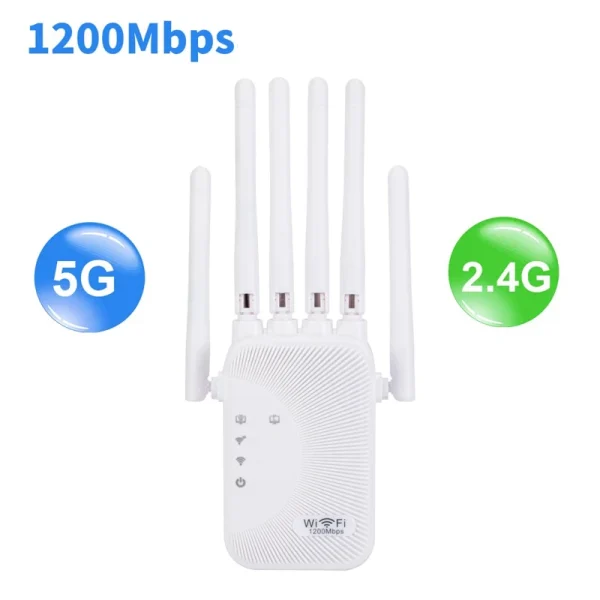 2.4G/5GWiFi Wifi Amplifier Dual Band Repeater 1200Mbps Wireless Signal Range Extender Long Range Network Signal Booster For Home - Image 6