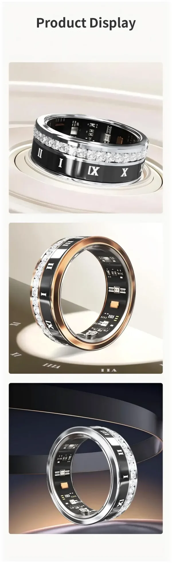 Diamond Smart Ring Titanium Steel Band for Men and Women Bluetooth Waterproof Step Sleep Heart Rate Monitor Wedding Ring Jewelry - Image 20